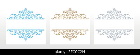Vintage-Set farbiger Elemente. Grafisches Vektordesign. Damastgrafisches Ornament Stock Vektor
