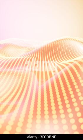 Abstrakte orangefarbene Wellen, sanfte Kurven, Farbverlaufshintergrund. Minimalistisches Design. Weiches Licht, fließende Formen. 3D-Rendering. 3D-Illustration. Stockfoto