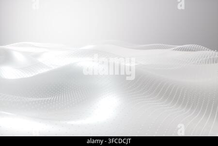 Abstrakte orangefarbene Wellen, sanfte Kurven, Farbverlaufshintergrund. Minimalistisches Design. Weiches Licht, fließende Formen. 3D-Rendering. 3D-Illustration. Stockfoto