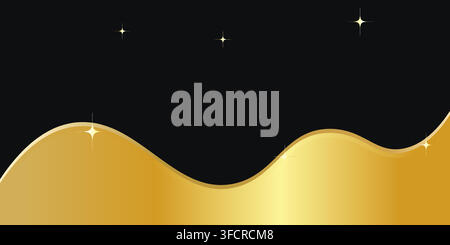Premium schwarzes und goldenes geometrisches Form-Hintergrund für Bannerdesign Stock Vektor