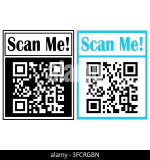Farbenfrohes QR-Code-Element-Banner-Grafik-Illustration Stock Vektor