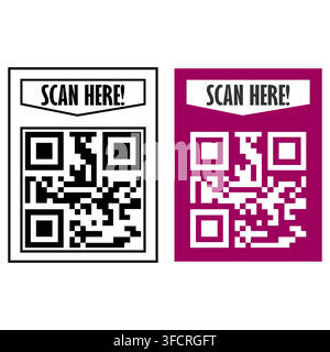 Farbenfrohes QR-Code-Element-Banner-Grafik-Illustration Stock Vektor