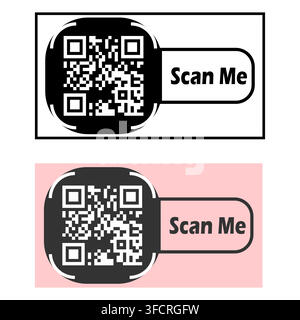 Farbenfrohes QR-Code-Element-Banner-Grafik-Illustration Stock Vektor