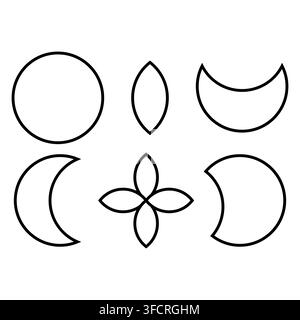 Abstrakte geometrische Formensammlung isoliert auf weißem Hintergrund Stock Vektor