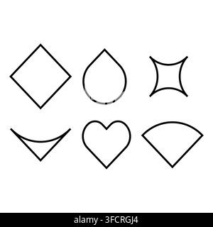 Abstrakte geometrische Formensammlung isoliert auf weißem Hintergrund Stock Vektor