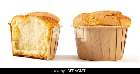 Frisch gebackene Reismehl-Schaum Muffins kühlen auf einem Drahtgestell Stockfoto