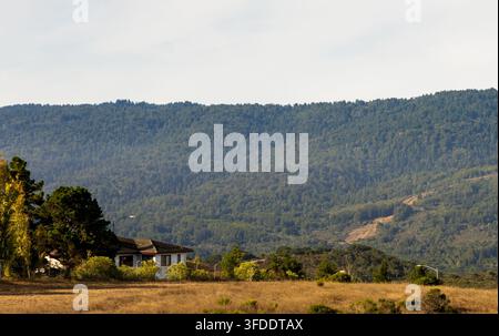 Panoramblick auf die Tälerhäuser vom Aussichtspunkt Top of the World in Belmont, San Mateo County, Kalifornien Stockfoto