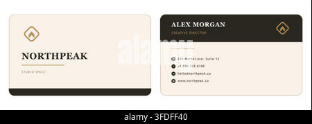 Modernes professionelles Visitenkartenlayout mit elegantem Unternehmensbranding und doppelseitigem Kontakt Stock Vektor