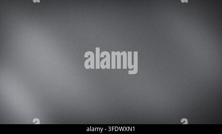 Grau-schwarz-weißer körniger abstrakter Hintergrund mit glatter Gradientenstruktur im 4K-Format für Tech-Wallpaper und Banner Stockfoto