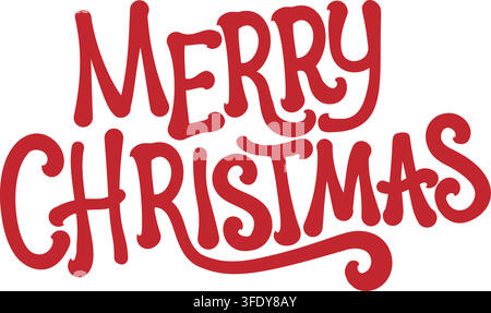 Fröhliche Weihnachts-Textwörter Typografie Schriftentwurf Design Stock Vektor