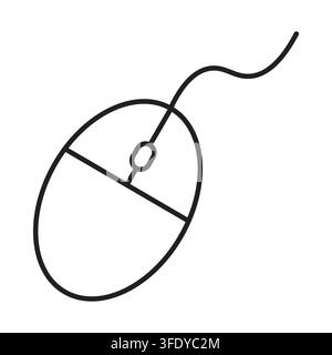 Computer-Maus-Gerät mit Kabel minimales Icon-Vektorgrafik. eps 10. Stock Vektor