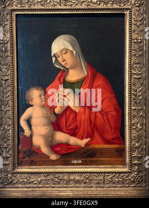Abu Dhabi Louvre Museum - 2026 - Giovanni Bellini Maria und Kind 1480 Stockfoto