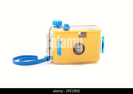 Wasserdichte Unterwasserkamera isoliert auf weißem Hintergrund Stockfoto