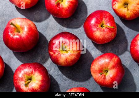 Rohe rote Bio-Gala-Äpfel in einem Bündel zum Essen Stockfoto