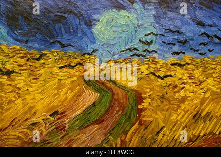 Weizenfeld mit Krähen, 1890, Vincent van Gogh (Zundert 1853 – Auvers-sur-Oise 1890), Van-Gogh-Museum, Amsterdam, Niederlande Stockfoto