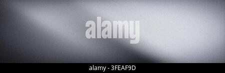 Dieser 4K-abstrakte Hintergrund zeigt eine körnige Textur mit einem sanften Farbverlauf, der Grau, Schwarz und Weiß übergeht. Perfekt als Tapete oder Technik Stockfoto