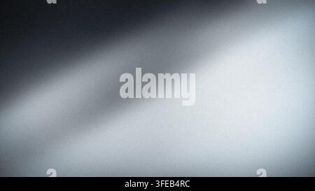 Abstrakter blau-grauer-schwarzer Farbverlaufshintergrund in 4K mit körniger Textur für Tech-Wallpaper und Banner Stockfoto