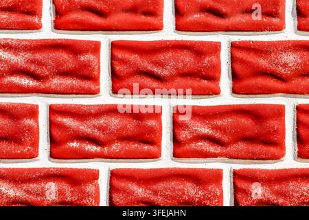 dekorativer roter Ziegelhintergrund Stockfoto