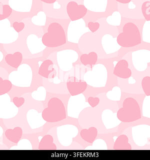Herz süßes nahtloses Muster. Wiederholte Herzen Muster. Rosa Hintergrund. Kleines Muster. Herzen Druck. Wiederholtes Blumen-Liebe-Design. Baby-Mädchen-Textil Stock Vektor