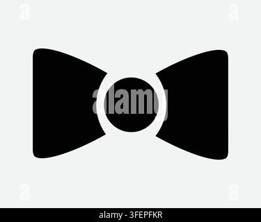 Schleifenkrawatte-Form-Ikon Formelle Männer-Sign Mode Hochzeit Schwarze-Krawatte-Ereignis Kleidung Band Tragen Symbol Vektor Stock Vektor
