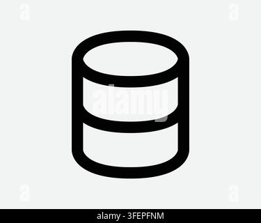 Datenbankzeilen-Symbol Computertechnologie Datenbank-Server Umrissform Computing-Netzwerk Schwarz-Weiß-Vektor Stock Vektor