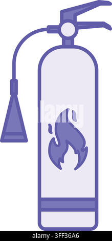 Farbiger Feuerlöscher-Symbol. Vektorillustration. Feuerlöschergerät. Feuerwehrkonzept Stock Vektor
