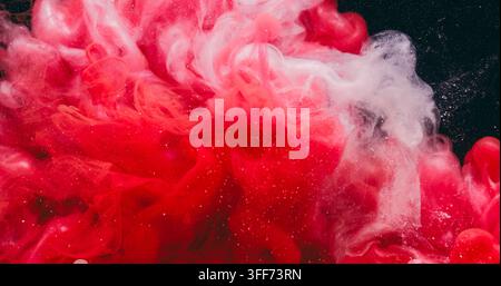 Farbfluss-Kunst-Nebel-Farbe-Unterwasserfarbe-Rauch-Rauch Stockfoto