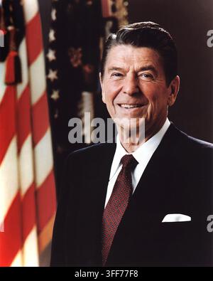 1981 offizielle Porträt von Präsident Reagan Stockfoto
