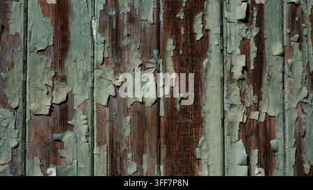 Alte, abblätternde, verwitterte Holztextur mit Vintage-Rustikal-Look Stockfoto