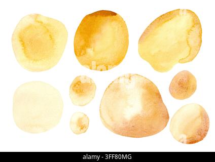 Klecksche watercolor. Originelle handgezeichnete Wasserfarbenillustration isoliert auf weißem Hintergrund Stockfoto