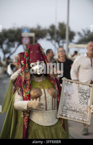 Italien, Sardinien, Porto Torres, traditionelle sardische Kostümmasken. Janas von Bosa Stockfoto