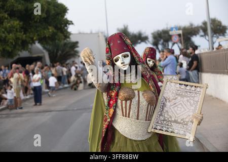 Italien, Sardinien, Porto Torres, traditionelle sardische Kostümmasken. Janas von Bosa Stockfoto
