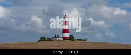 Happisburgh-Leuchtturm im Sommer 2026. Stockfoto