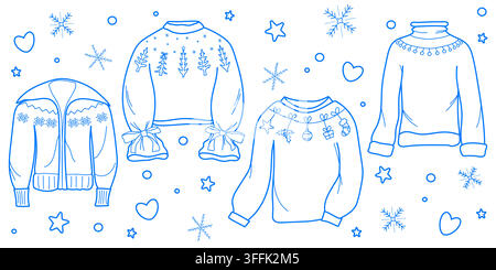 Winter-Pullover-Clipart-Set Stock Vektor