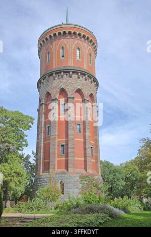 Runder roter Wasserturm, erbaut 1886, Colmar, Bas-Rhin, Elsaß, Frankreich Stockfoto