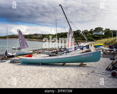 Ein Gig am Strand in Hugh Town, St Mary's, Isles of Scilly, UK. Stockfoto