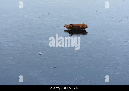 Eisstruktur auf dem See Stockfoto