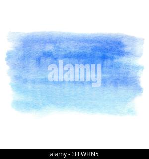 Aquarell mit weicher blauer Himmelswaschung, ruhiger Farbverlauf des klaren Sommerhimmels Stockfoto