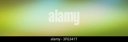 Ein breiter, körniger abstrakter Hintergrund mit grünen, beigen und blauen Tönen, mit Unschärfe und Grunge-Textur im Breitformat Stockfoto