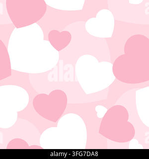Herz süßes nahtloses Muster. Wiederholte Herzen Muster. Rosa Hintergrund. Kleines Muster. Herzen Druck. Wiederholtes Blumen-Liebe-Design. Baby-Mädchen-Textil Stock Vektor