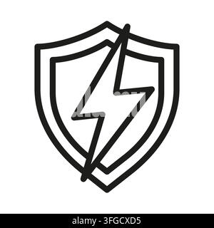 Schild Blitz Leistung sicher sichere Energie Vektor-Icon. eps 10. Stock Vektor