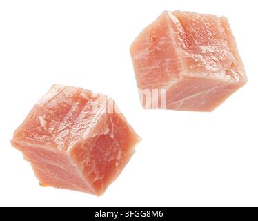 Rauchschinkwürfel isoliert auf weißem Hintergrund mit voller Schärfentiefe Stockfoto