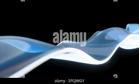Blaue Glaswelle BG 3D-Rendering Stockfoto