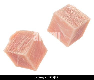 Rauchschinkwürfel isoliert auf weißem Hintergrund mit voller Schärfentiefe Stockfoto