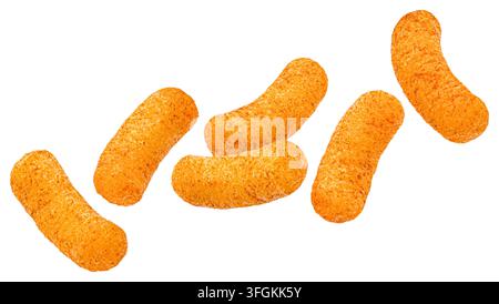 Knusprige Maisstangen-Snack isoliert auf weißem Hintergrund Stockfoto
