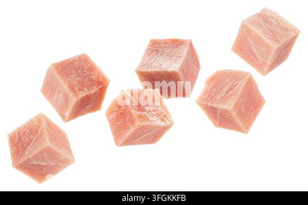 Rauchschinkwürfel isoliert auf weißem Hintergrund mit voller Schärfentiefe Stockfoto