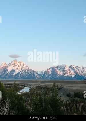 Ein atemberaubender Blick auf die Teton Bergkette im Grand Teton National Park, WY. Stockfoto