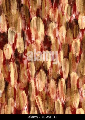 Abstrakter Aquarellhintergrund, gemalt mit großen ungleichmäßigen Strichen in warmen Rot- und Brauntönen. Handgefertigte Textur erzeugt einen natürlichen, handgemachten Look. P Stockfoto