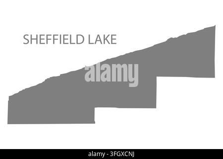 Moderne flache Vektorkarte von Sheffield Lake, Ohio, Vereinigte Staaten. Detaillierte Stadtgrenzen-Silhouette in Grau auf weißem Hintergrund. Stock Vektor