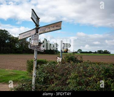 Straßenschilder, Viking Way Stockfoto